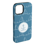 Rope Sail Boats iPhone Case - Rubber Lined - iPhone 15 Pro Max (Personalized)