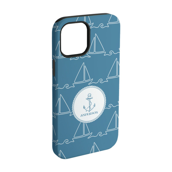 Custom Rope Sail Boats iPhone Case - Rubber Lined - iPhone 15 Pro (Personalized)