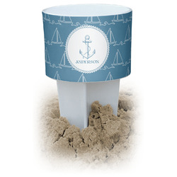 Rope Sail Boats White Beach Spiker Drink Holder (Personalized)