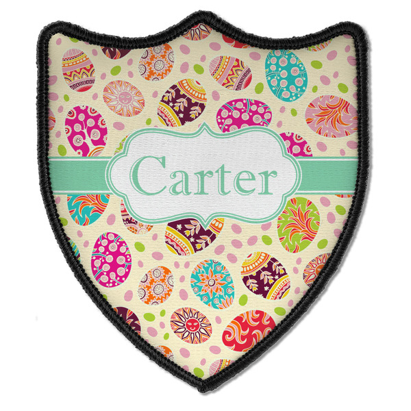 Custom Easter Eggs Iron On Shield Patch B w/ Name or Text