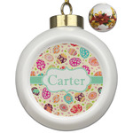 Easter Eggs Ceramic Ball Ornaments - Poinsettia Garland (Personalized)