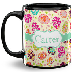 Easter Eggs 11 Oz Coffee Mug - Black (Personalized)