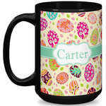 Easter Eggs 15 Oz Coffee Mug - Black (Personalized)