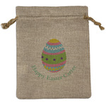 Easter Eggs Medium Burlap Gift Bag - Front (Personalized)