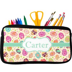 Easter Eggs Neoprene Pencil Case - Small w/ Name or Text