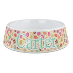 Easter Eggs Plastic Dog Bowl - Large (Personalized)