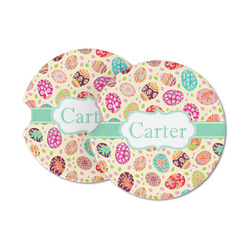 Easter Eggs Sandstone Car Coasters - Set of 2 (Personalized)