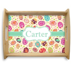 Easter Eggs Natural Wooden Tray - Large (Personalized)