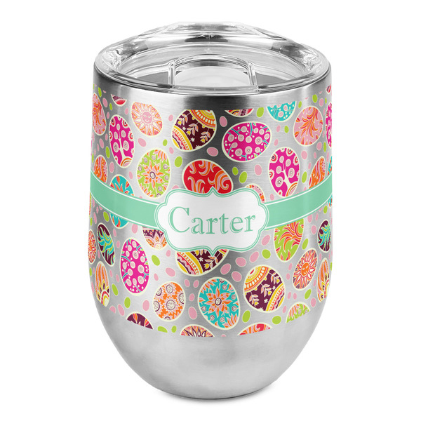 Custom Easter Eggs Stemless Wine Tumbler - Full Print (Personalized)