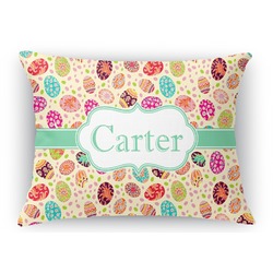 Easter Eggs Rectangular Throw Pillow Case - 12"x18" (Personalized)