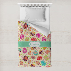 Easter Eggs Toddler Duvet Cover w/ Name or Text