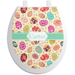 Easter Eggs Toilet Seat Decal - Round (Personalized)