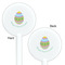 Easter Eggs White Plastic 5.5" Stir Stick - Double Sided - Round - Front & Back