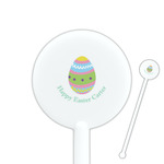 Easter Eggs 5.5" Round Plastic Stir Sticks - White - Double Sided (Personalized)