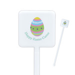 Easter Eggs Square Plastic Stir Sticks - Single Sided (Personalized)