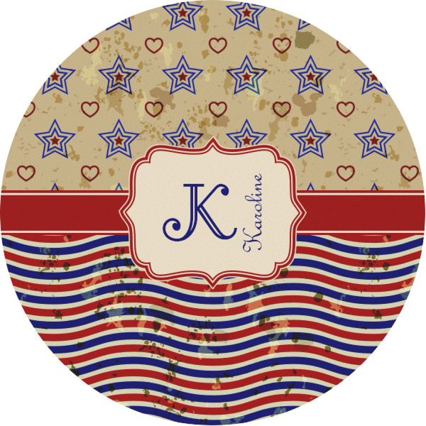 Custom Vintage Stars & Stripes Multipurpose Round Labels - 1" (Personalized)