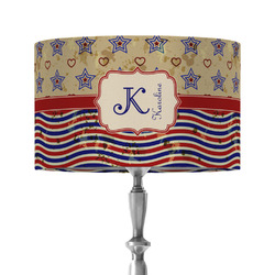 Vintage Stars & Stripes 12" Drum Lamp Shade - Fabric (Personalized)