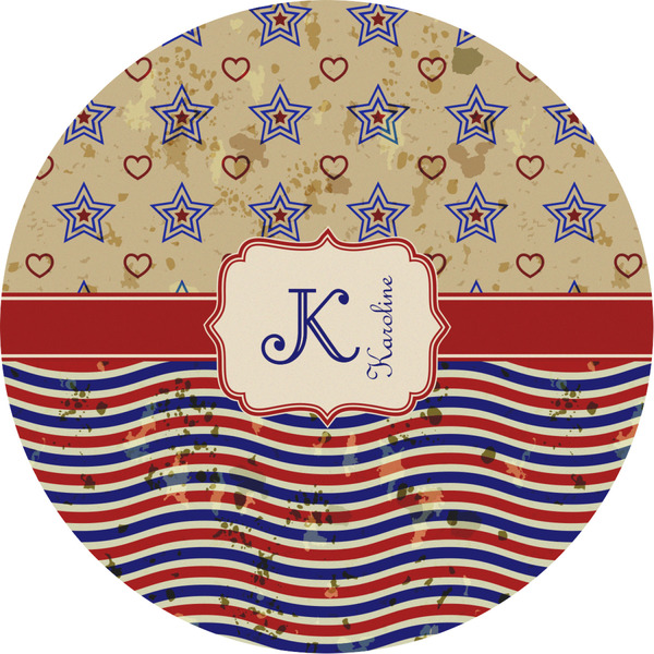 Custom Vintage Stars & Stripes Multipurpose Round Labels - 2" (Personalized)