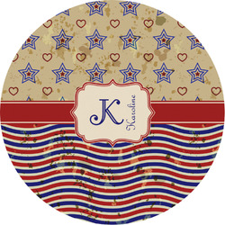 Vintage Stars & Stripes Multipurpose Round Labels - Custom Sized (Personalized)