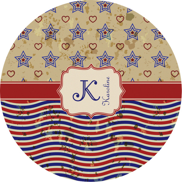 Custom Vintage Stars & Stripes Multipurpose Round Labels - Custom Sized (Personalized)