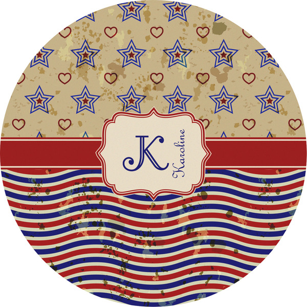 Custom Vintage Stars & Stripes Multipurpose Round Labels - 5" (Personalized)