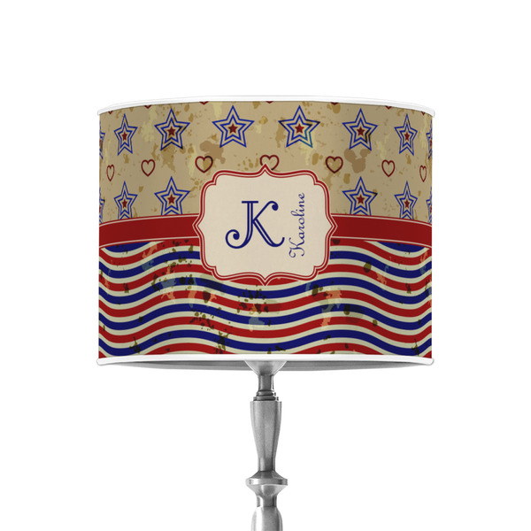 Custom Vintage Stars & Stripes 8" Drum Lamp Shade - Poly-film (Personalized)