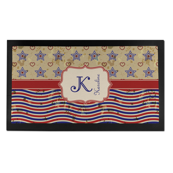 Custom Vintage Stars & Stripes Bar Mat - Small (Personalized)