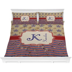 Vintage Stars & Stripes Comforter Set - King (Personalized)