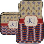 Vintage Stars & Stripes Car Floor Mats Set - 2 Front & 2 Back (Personalized)