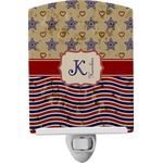 Vintage Stars & Stripes Ceramic Night Light (Personalized)