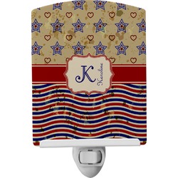 Vintage Stars & Stripes Ceramic Night Light (Personalized)