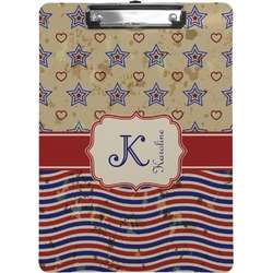 Vintage Stars & Stripes Clipboard (Letter Size) (Personalized)
