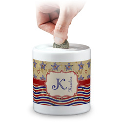 Vintage Stars & Stripes Coin Bank (Personalized)