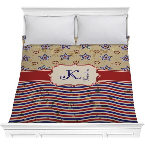 Custom Vintage Stars & Stripes Comforter - Full / Queen (Personalized)