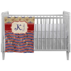 Vintage Stars & Stripes Crib Comforter / Quilt (Personalized)