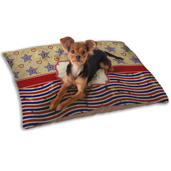 Vintage Stars & Stripes Dog Bed - Small w/ Name and Initial