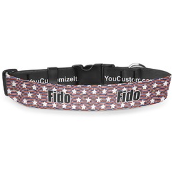 Vintage Stars & Stripes Deluxe Dog Collar - Small (8.5" to 12.5") (Personalized)