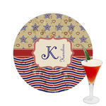 Vintage Stars & Stripes Printed Drink Topper -  2.5" (Personalized)