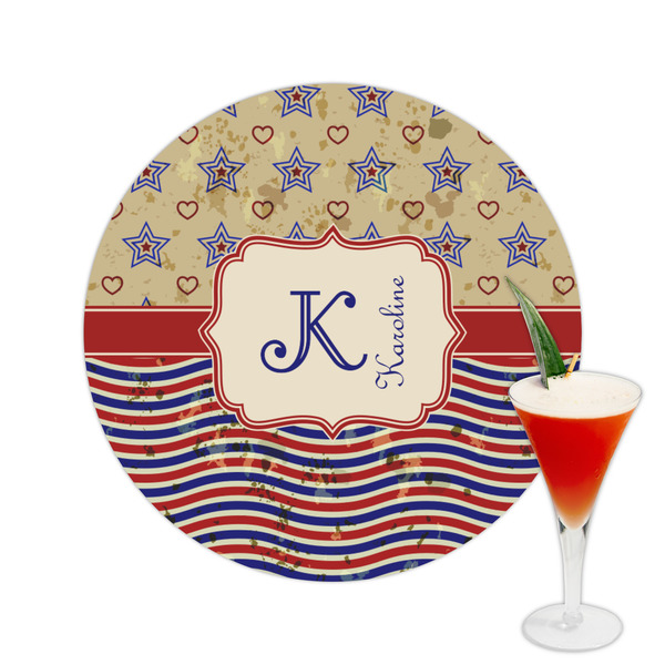 Custom Vintage Stars & Stripes Printed Drink Topper -  2.5" (Personalized)