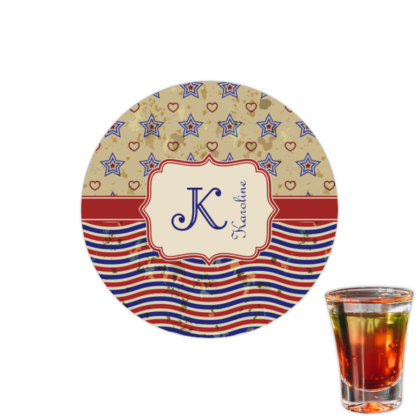 Custom Vintage Stars & Stripes Printed Drink Topper - 1.5" (Personalized)