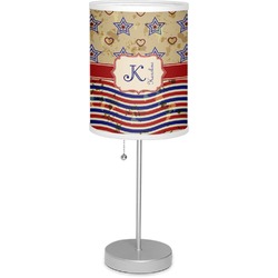 Vintage Stars & Stripes 7" Drum Lamp with Shade Linen (Personalized)