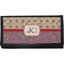 Vintage Stars & Stripes Canvas Checkbook Cover (Personalized)