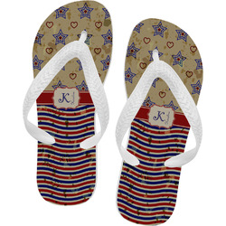 Vintage Stars & Stripes Flip Flops - Small (Personalized)