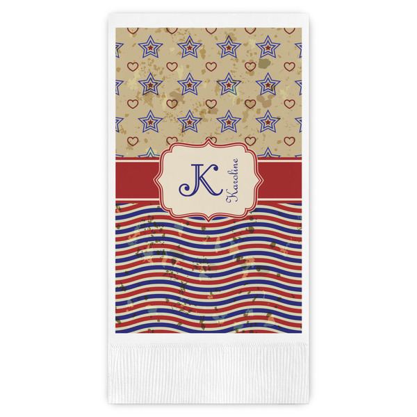 Custom Vintage Stars & Stripes Guest Paper Towels - Full Color (Personalized)