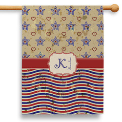 Vintage Stars & Stripes 28" House Flag - Double Sided (Personalized)