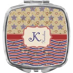 Vintage Stars & Stripes Compact Makeup Mirror (Personalized)