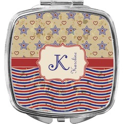 Vintage Stars & Stripes Compact Makeup Mirror (Personalized)