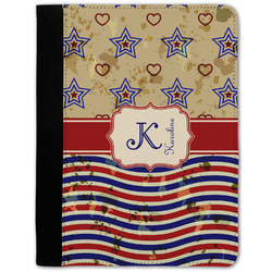 Vintage Stars & Stripes Notebook Padfolio w/ Name and Initial