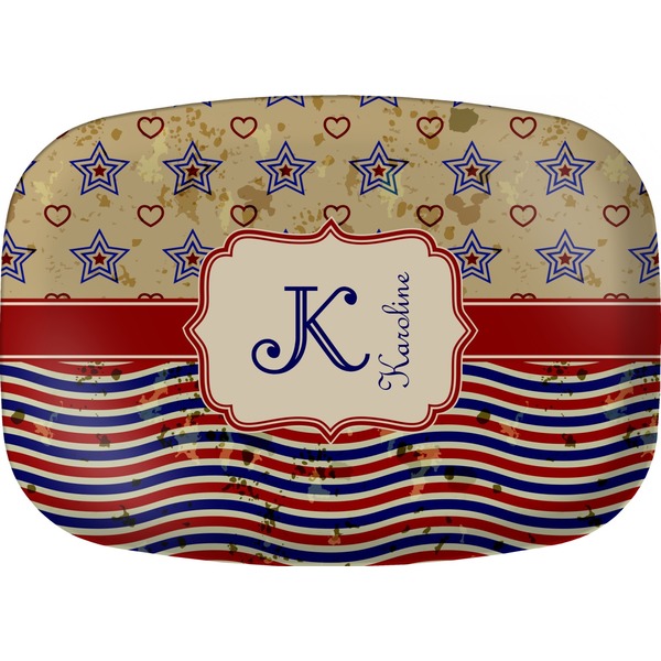 Custom Vintage Stars & Stripes Melamine Platter (Personalized)