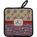 Vintage Stars & Stripes Pot Holder w/ Name and Initial